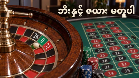 Roulette ဘီး၏ 26၊ 0၊ 32 နေရာများနှင့် လောင်းကြေးဇယား သရုပ်ဖော်ပုံ
